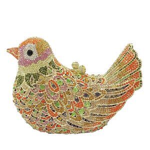 6522 Bird Crystal Clutch Purses Dressy Rhinestone Evening Bag Pigeon Prom